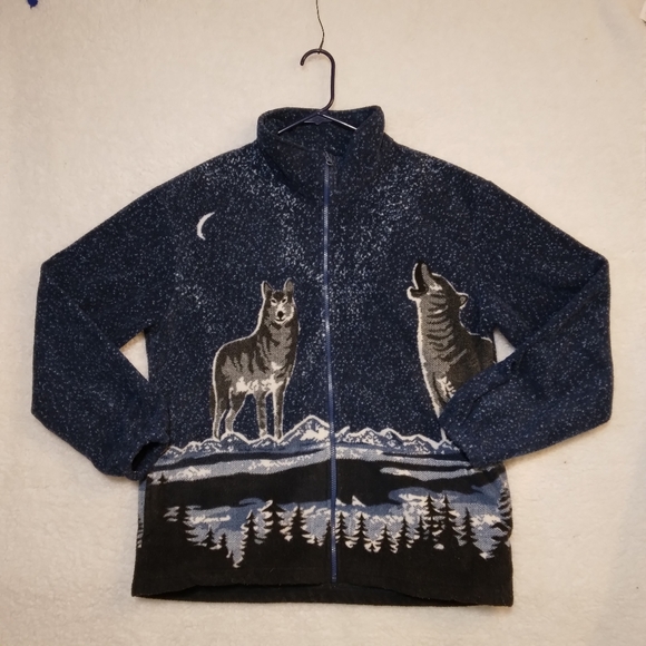 kokopelli Jackets & Coats Kokopelli Mens Howling Wolf Fleece Jacket